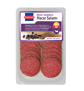 Ungarische Scheibensalami mit schwarzem Pfeffer